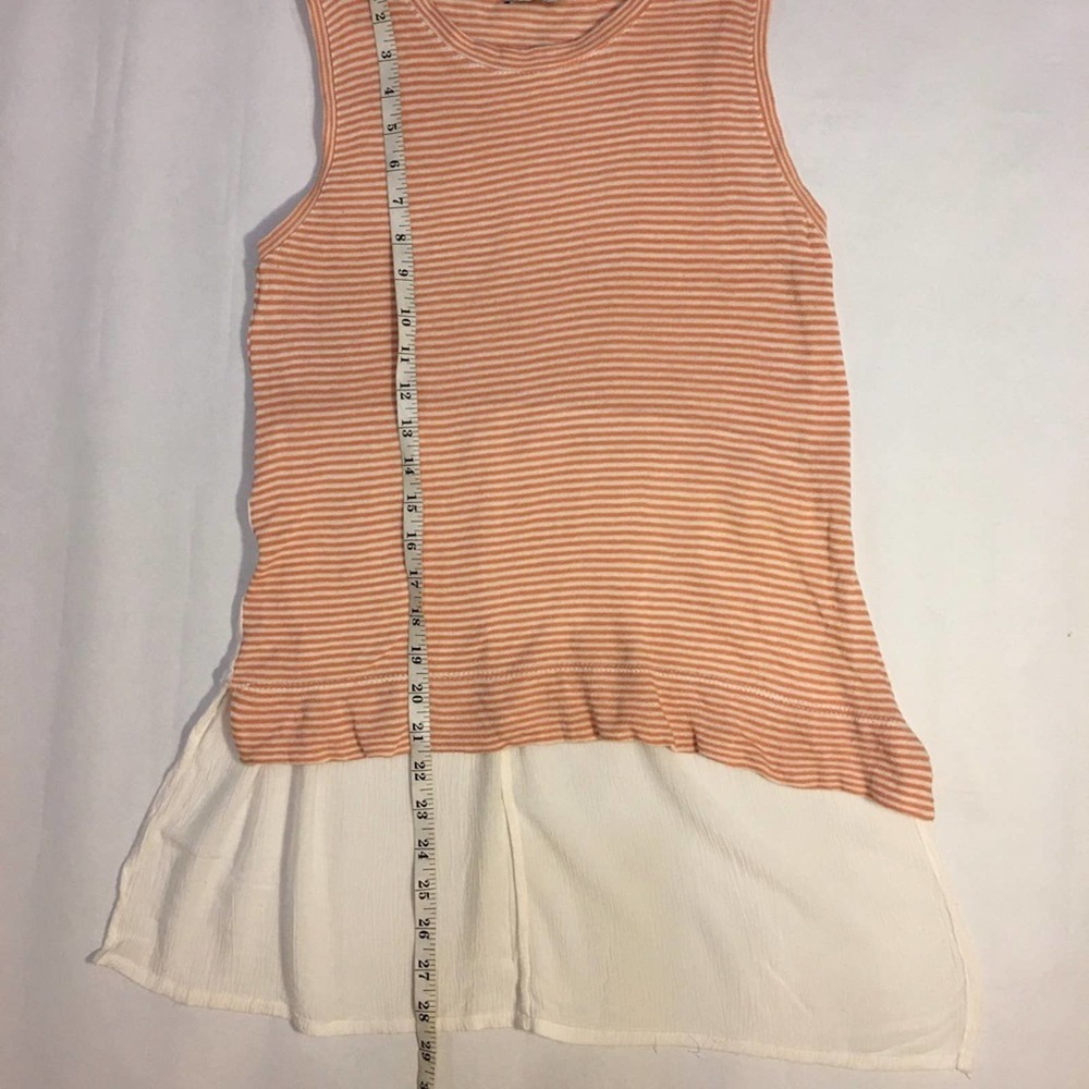 Zara Orange Striped Top White Mesh Back Size Small - Picture 3 of 6